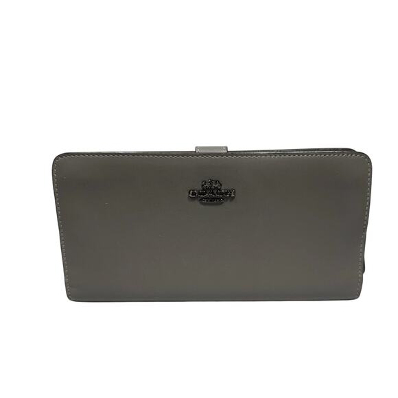 Coach Wallet Gray Leather Slim Organizer Card Holder ID-NWOT - Picture 1 of 13